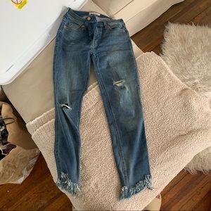 Free People Frayed Bottom Midrise Jean